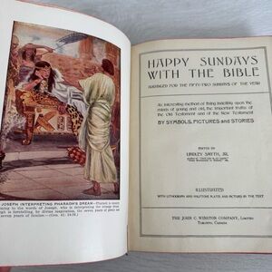 Antique 1908 Happy Sundays with the Bible Study Book